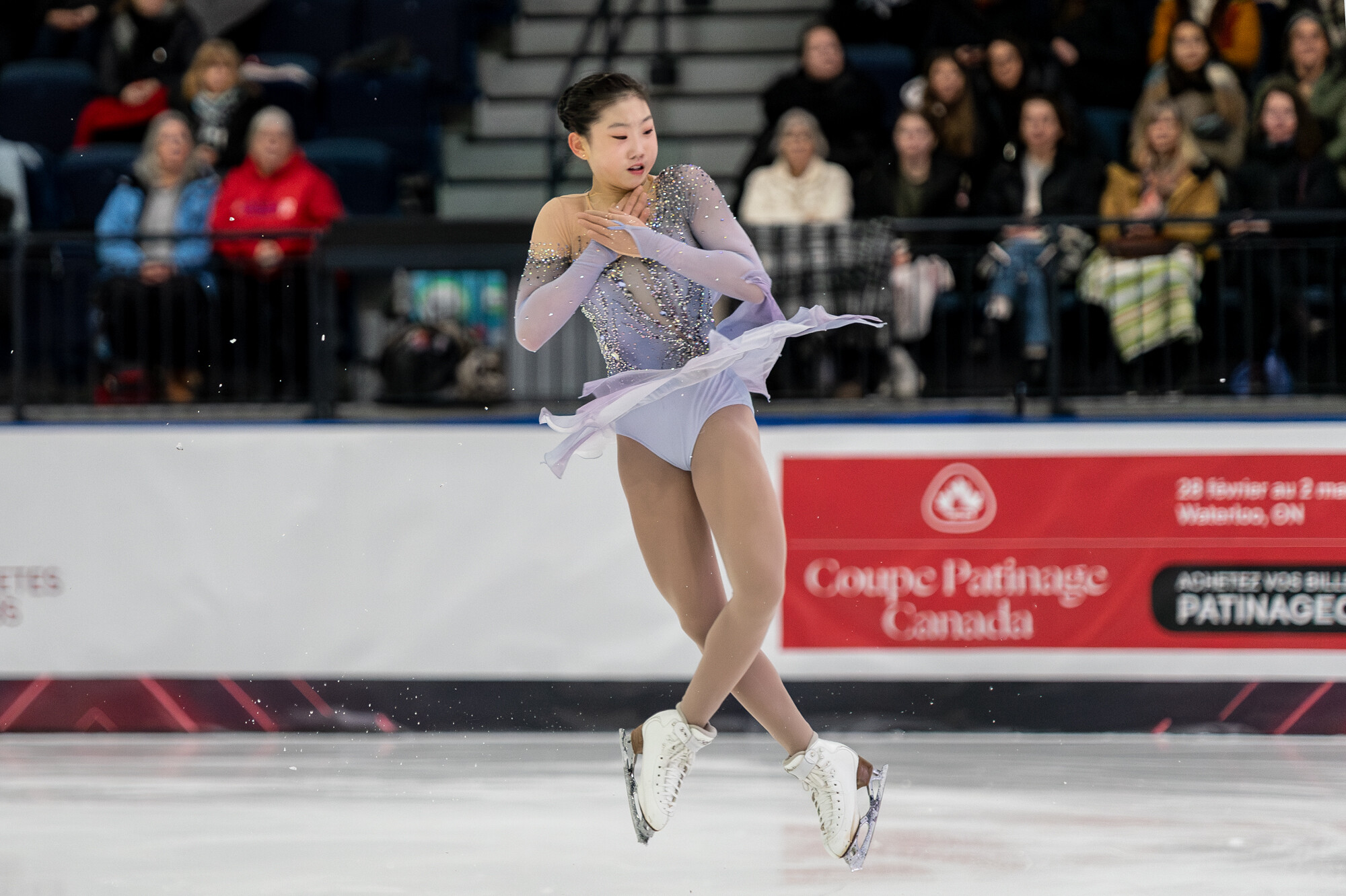Kara Yun performs at the 2025 Canadian National Skating Championships at Laval's Place Bell, on January 19, 2025 | Photo: Kieron Yates