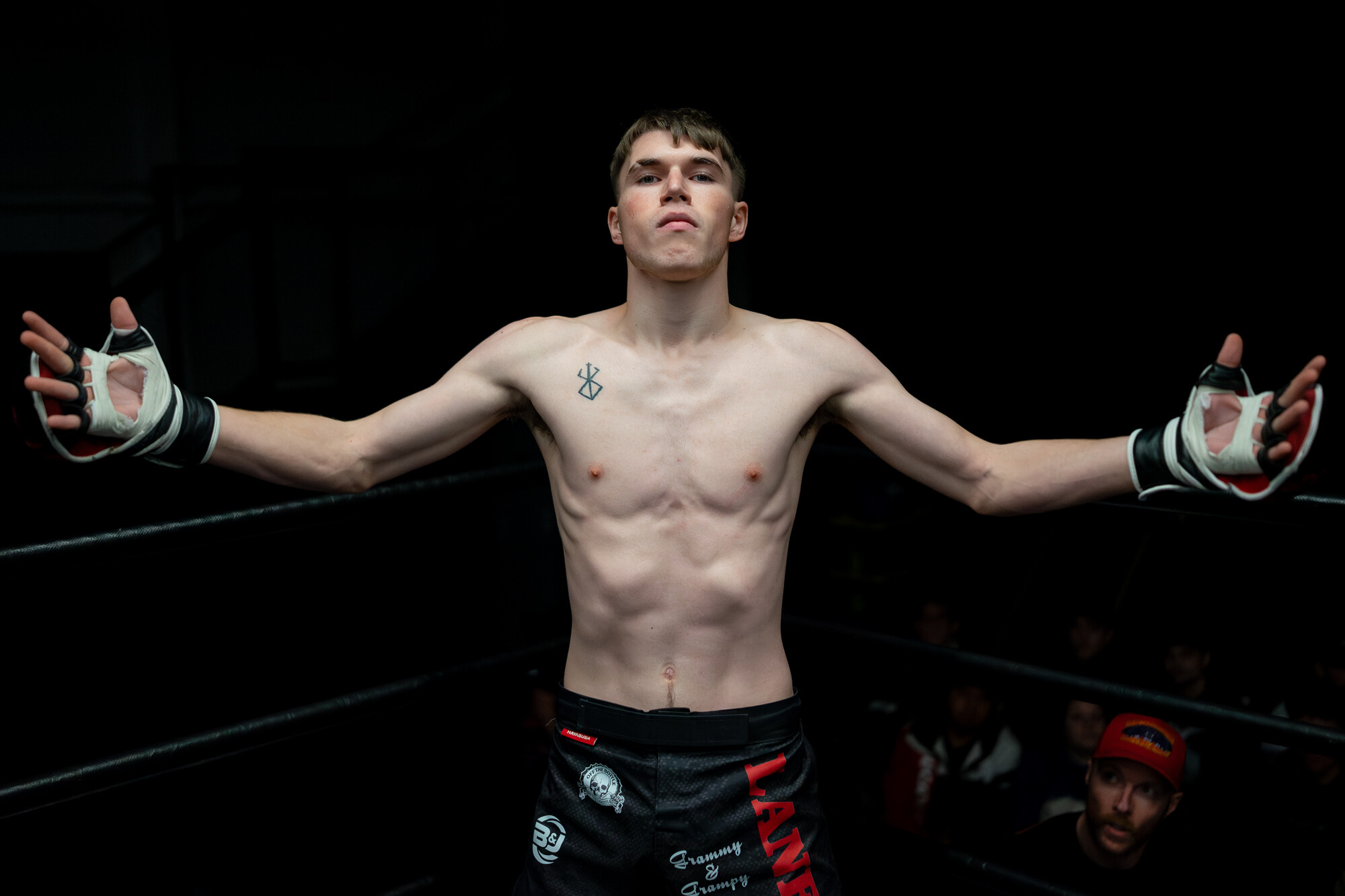 Layton Lane while being introduced to the crowd at MFL 41 in Chambly, Quebec, December 14, 2024 | Photo: Kieron Yates